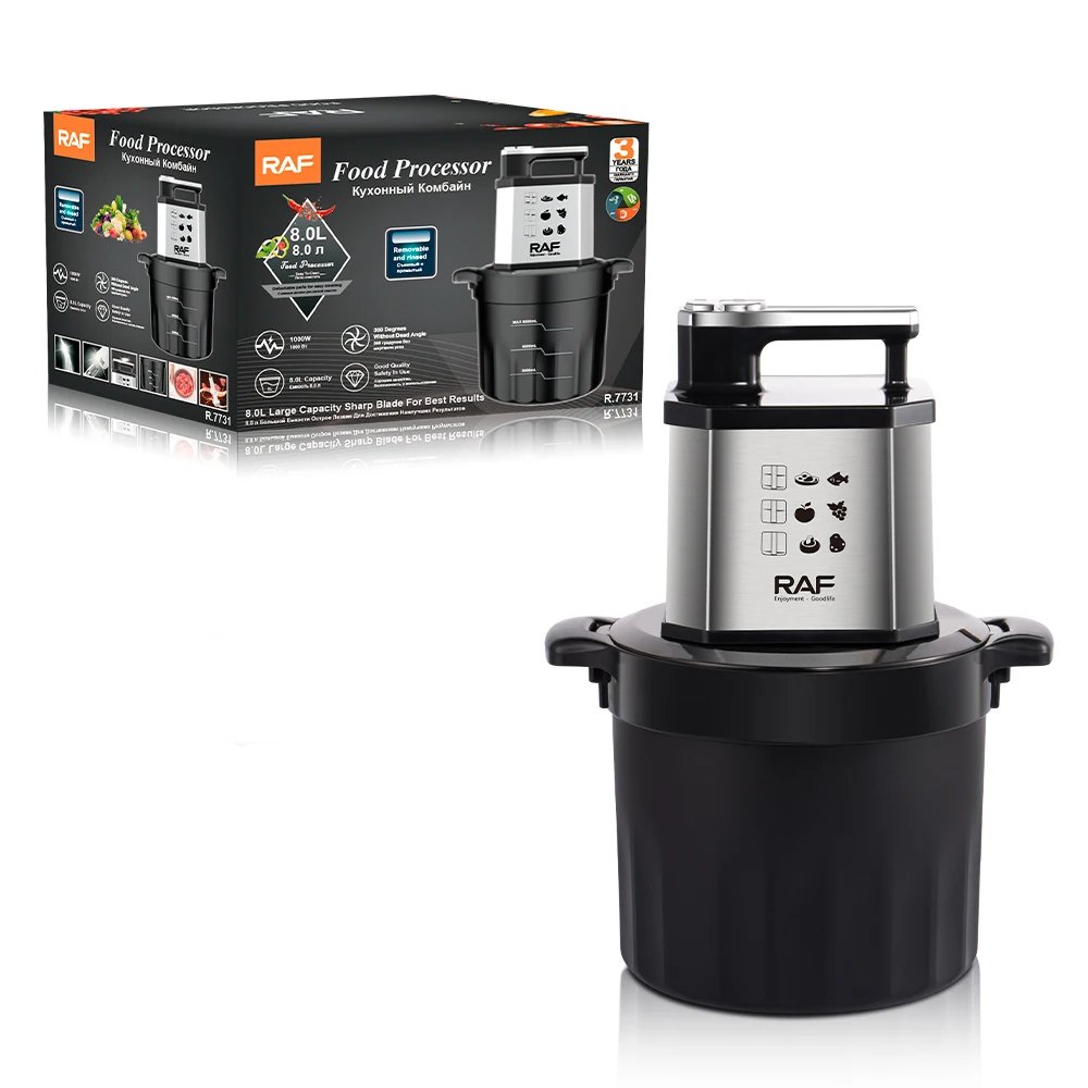 RAF R.7731 Electric Food Processor Large Capacity 8L Stainless Steel Meat Grinder Vegetable Chopper 1
