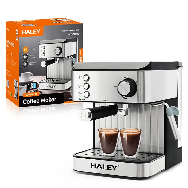 HALEY HY-2806 850W Semi-Automatic Commercial Espresso Machine 1.8L 1