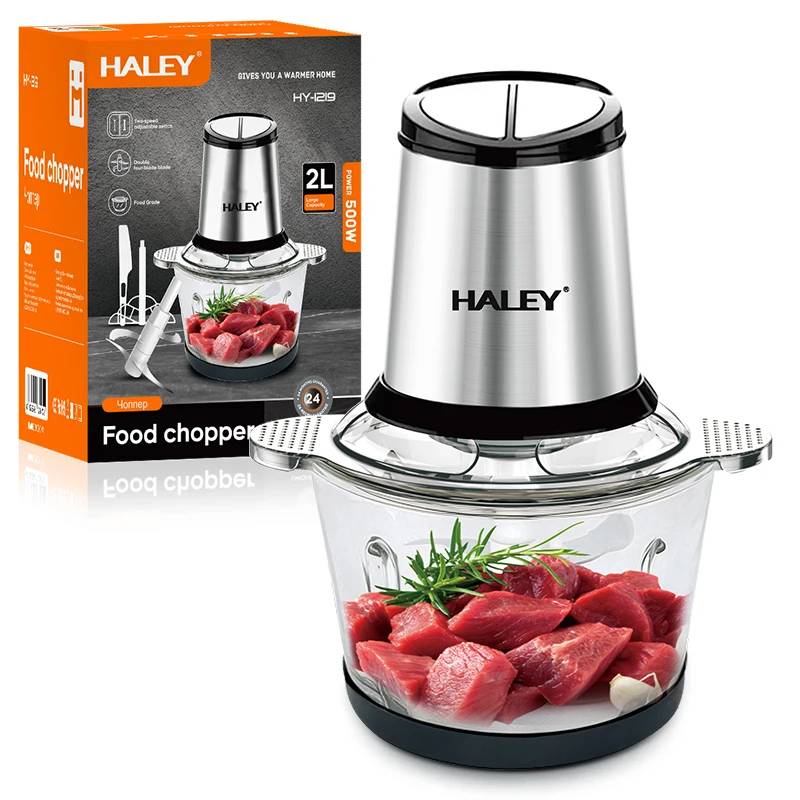 HALEY HY-1219 500W Multi-Function Meat Grinder Stainless Steel 2-10L 1