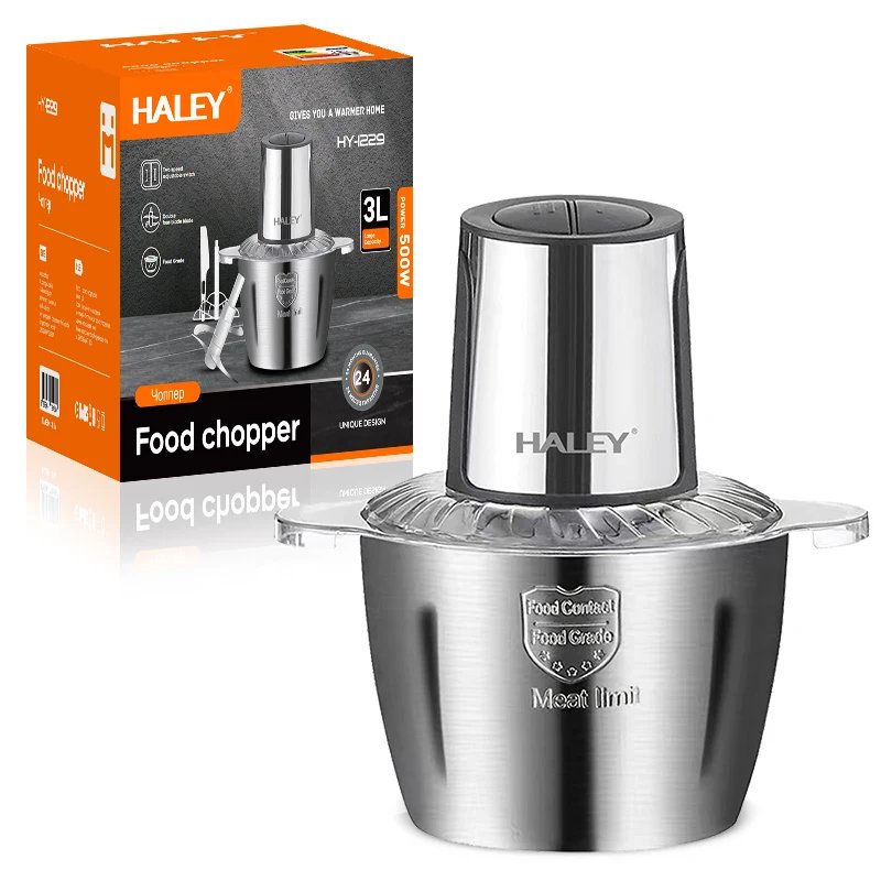 HALEY HY-1229 500W Professional Food Chopper Brushless Motor 3L 1