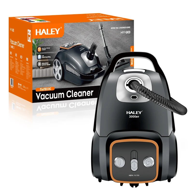 HALEY HY-913 3000W Canister Vacuum Auto Cable Reel Washable Bag Cyclone 3L 1