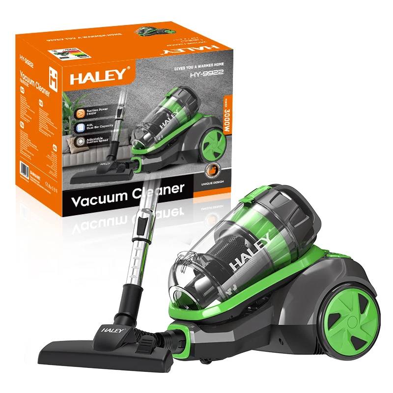 HALEY HY-9922 3000W Bagless Cyclone Canister Vacuum Crevice Tool HEPA 4L 1