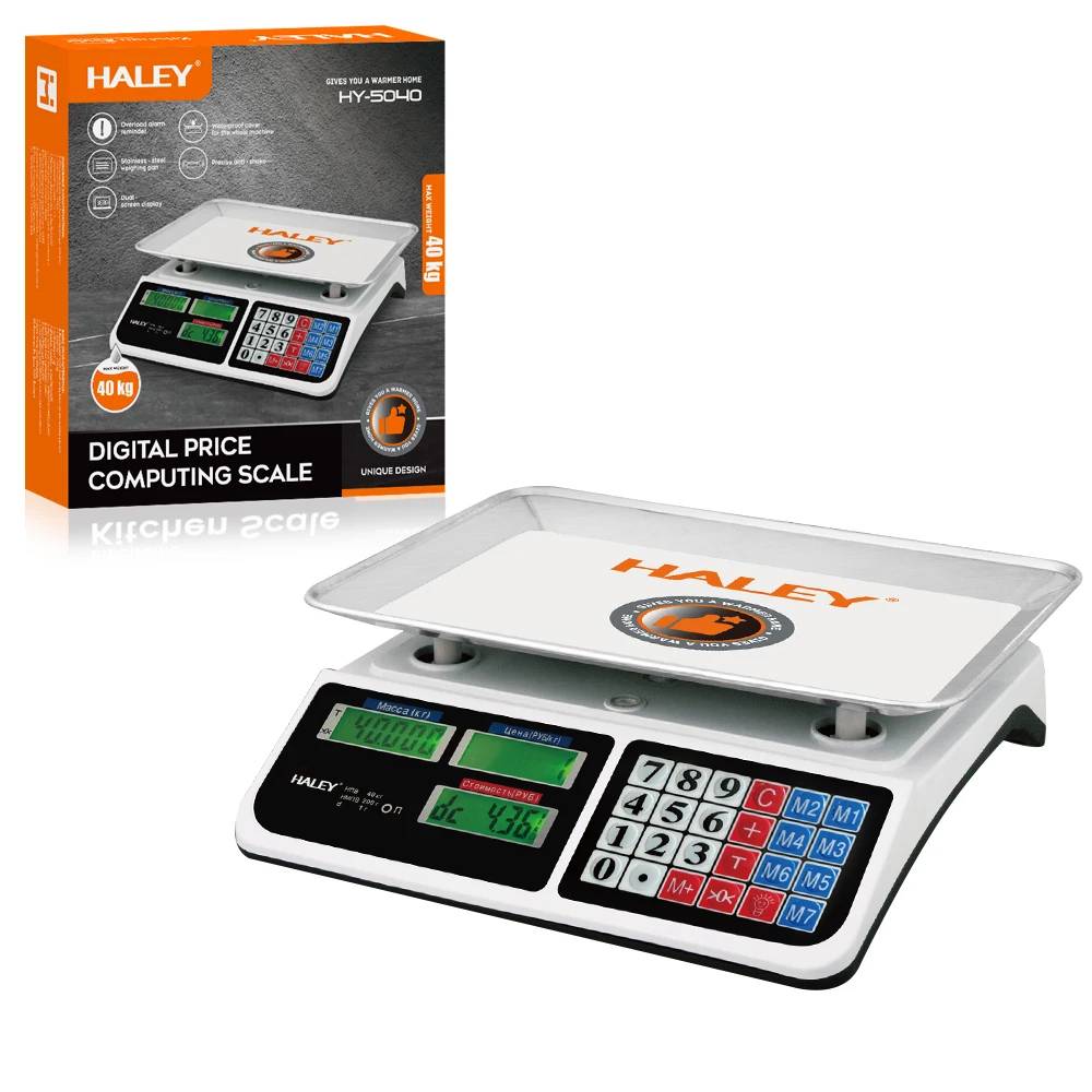 HALEY HY-5040 40kg Heavy Duty Electric Computing Scale Stainless Iron Tray LCD 1