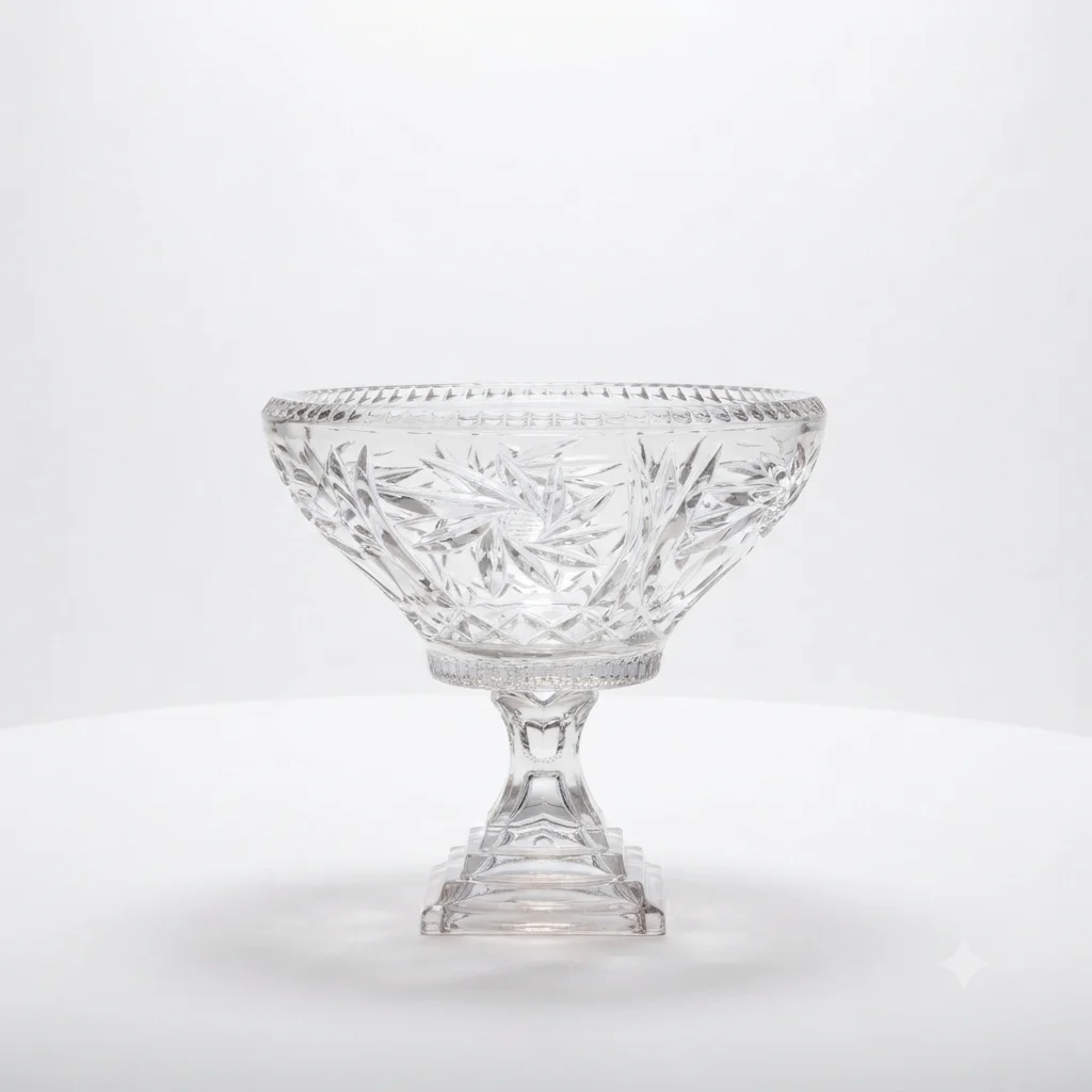 Premium Crystal Fruit and Dessert Serving Bowl with Wide Ribbed Base 1