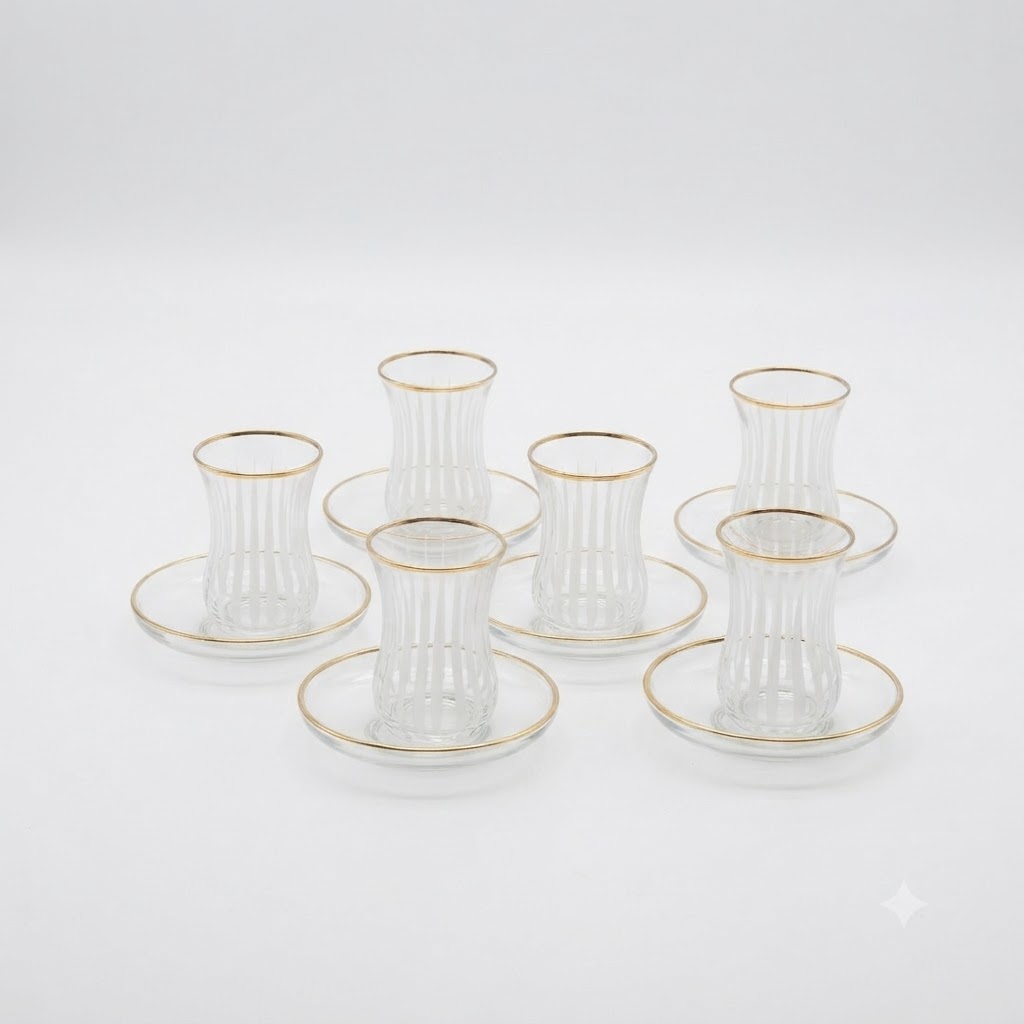 Turkish Tea Glass and Saucer Set 1