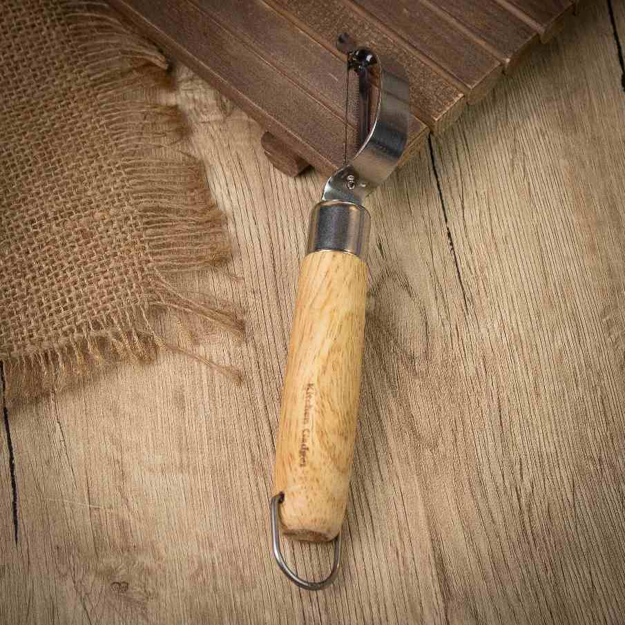Premium Stainless Steel Vegetable & Fruit Peeler with Wooden Handle 1