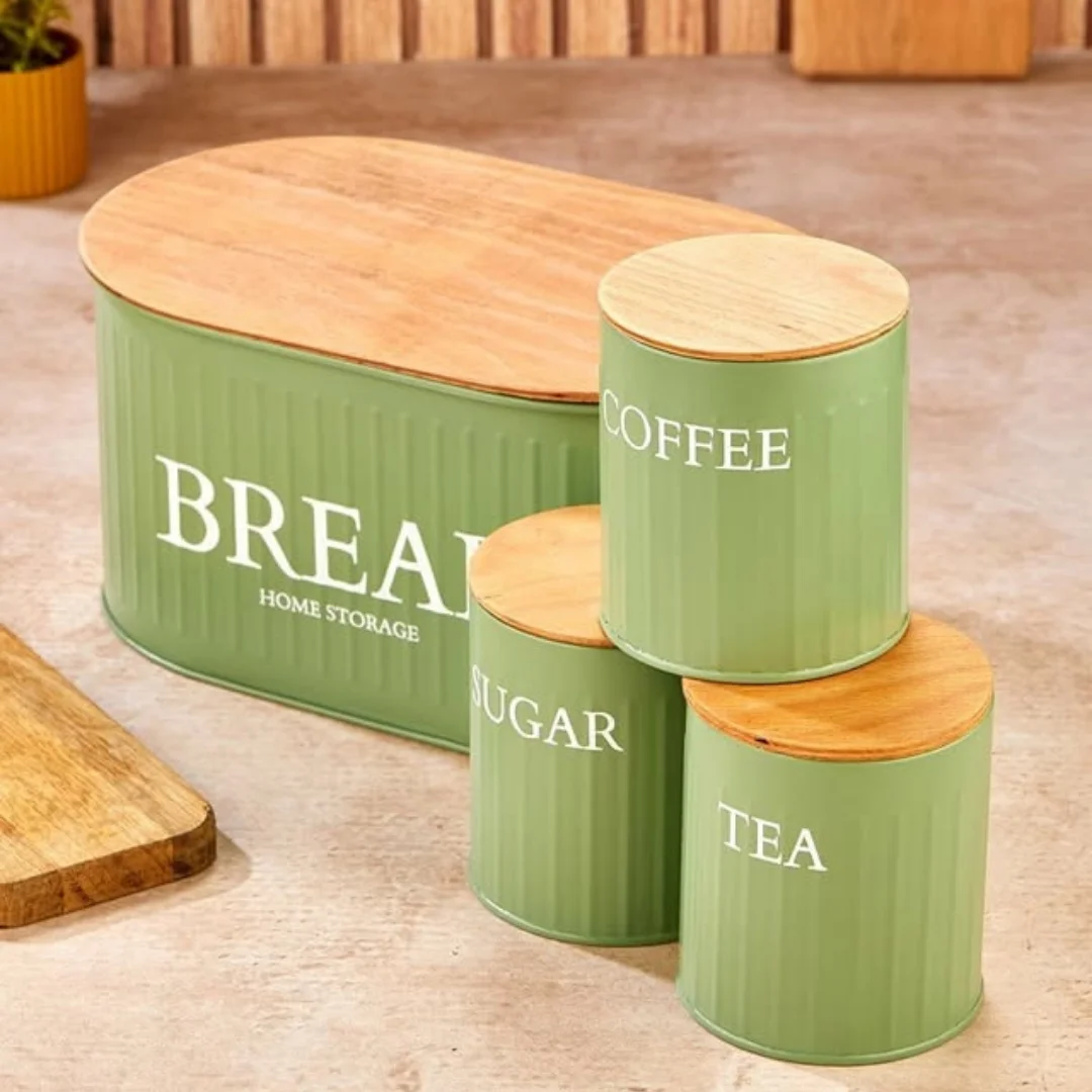 Olivia Turkish Kitchen Set – Bread Box & Countertop Canisters 1