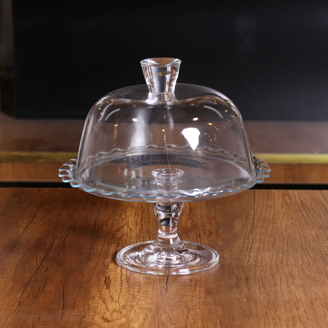Pasabahce Vintage Glass Cake Stand 1