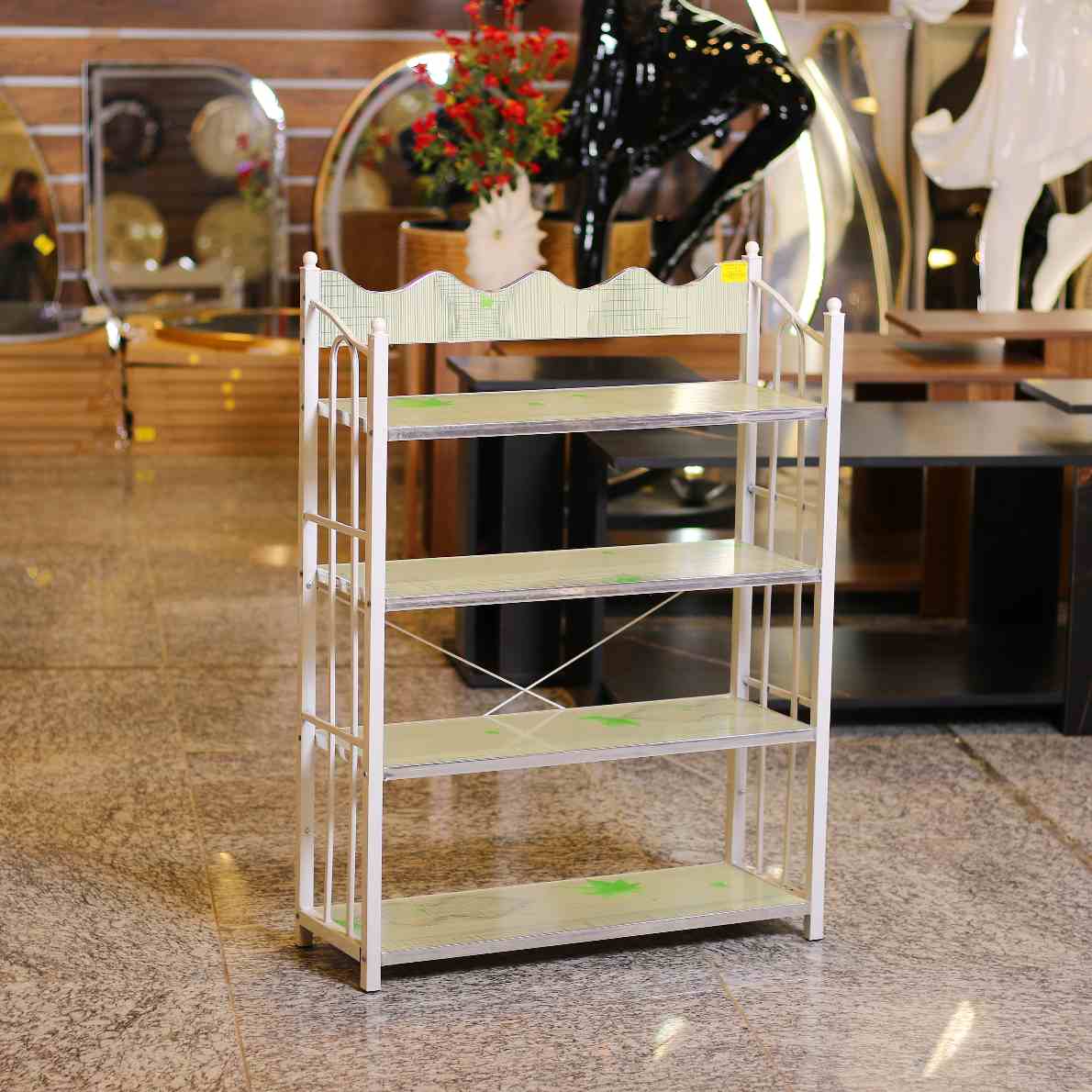 4-Tier Metal Shoe Rack Organizer (Height 88 cm) with Wave-Top Design 1